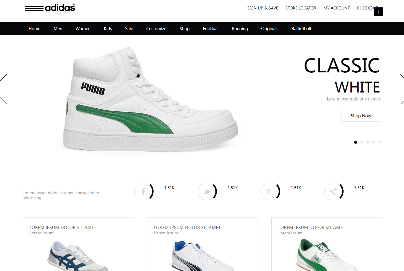 运动鞋类网站模板