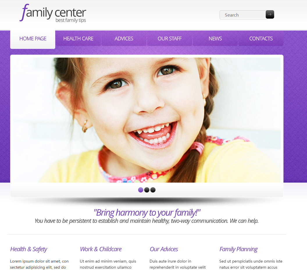 家庭类网站模板
