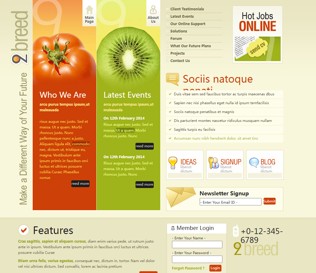 水果类网站模板