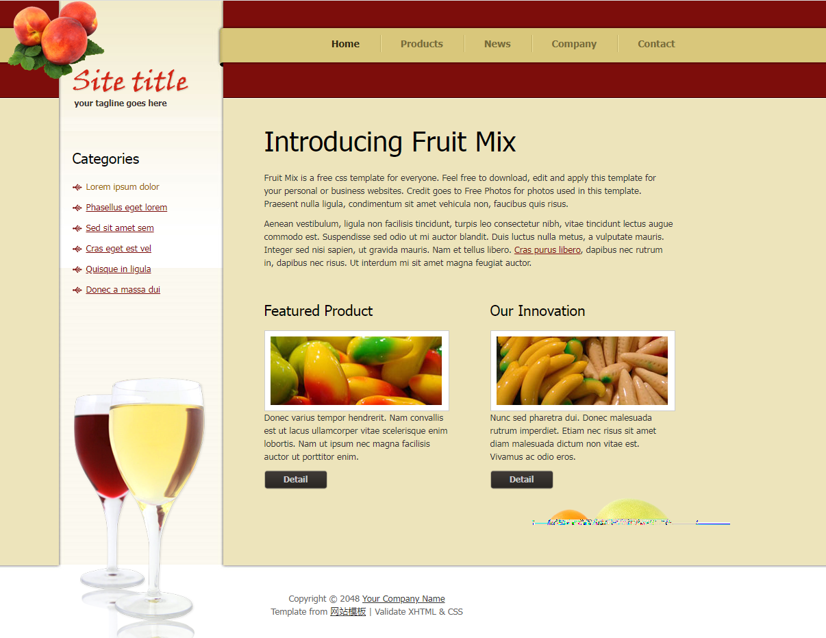 水果混合网站模板