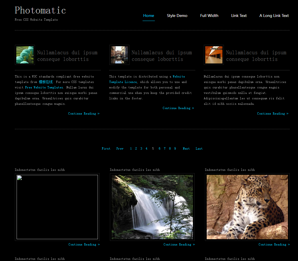 风景类网站模板