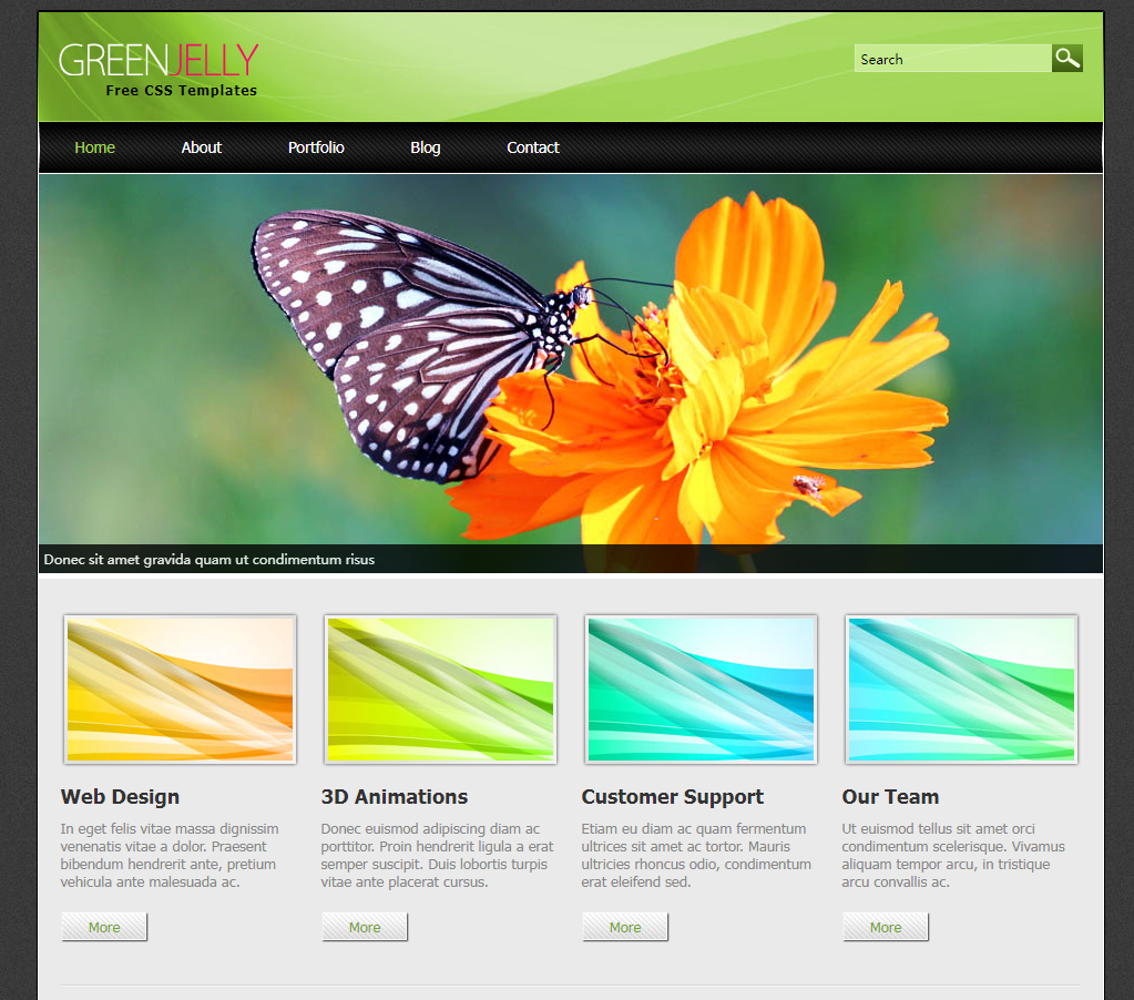 绿色果冻主题网站模板