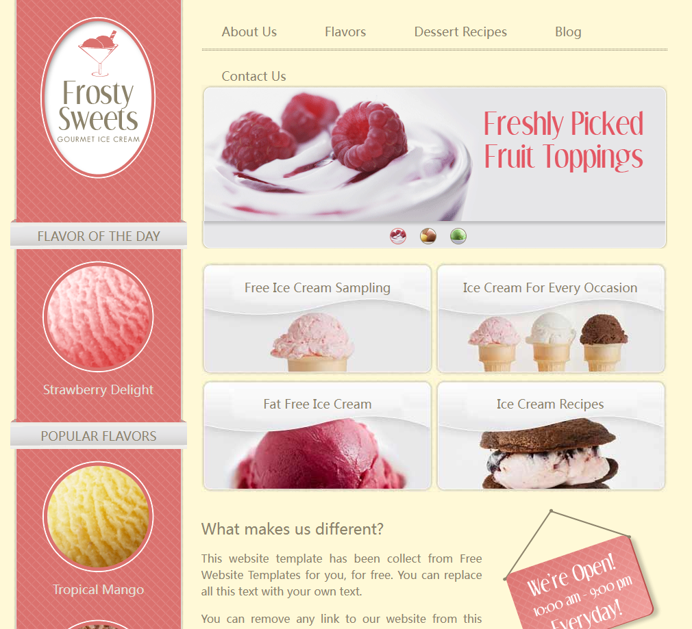 甜点网站模板