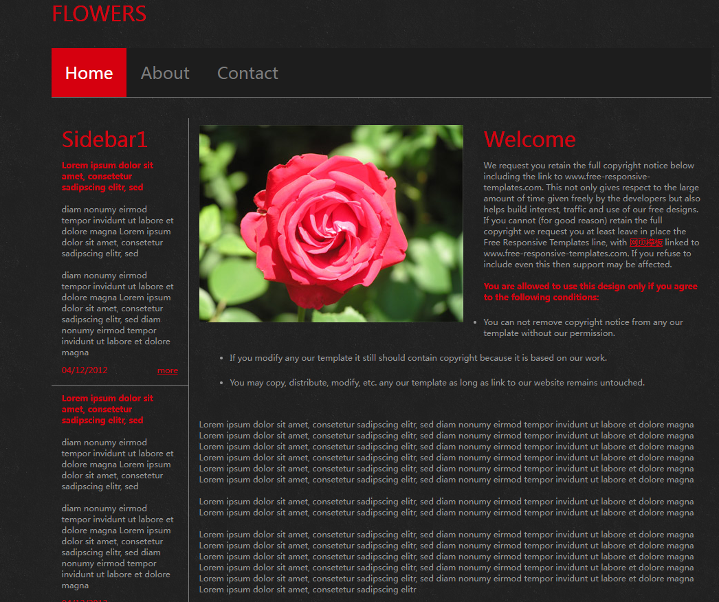 花朵网站模板