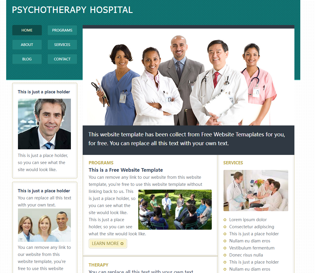 心理治疗医院网站模板