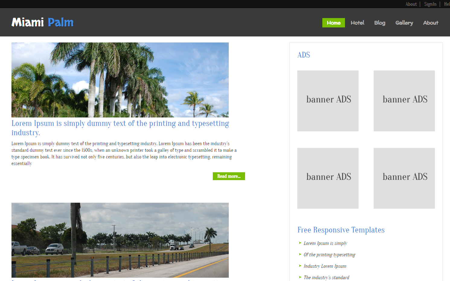 棕榈植物网站模板