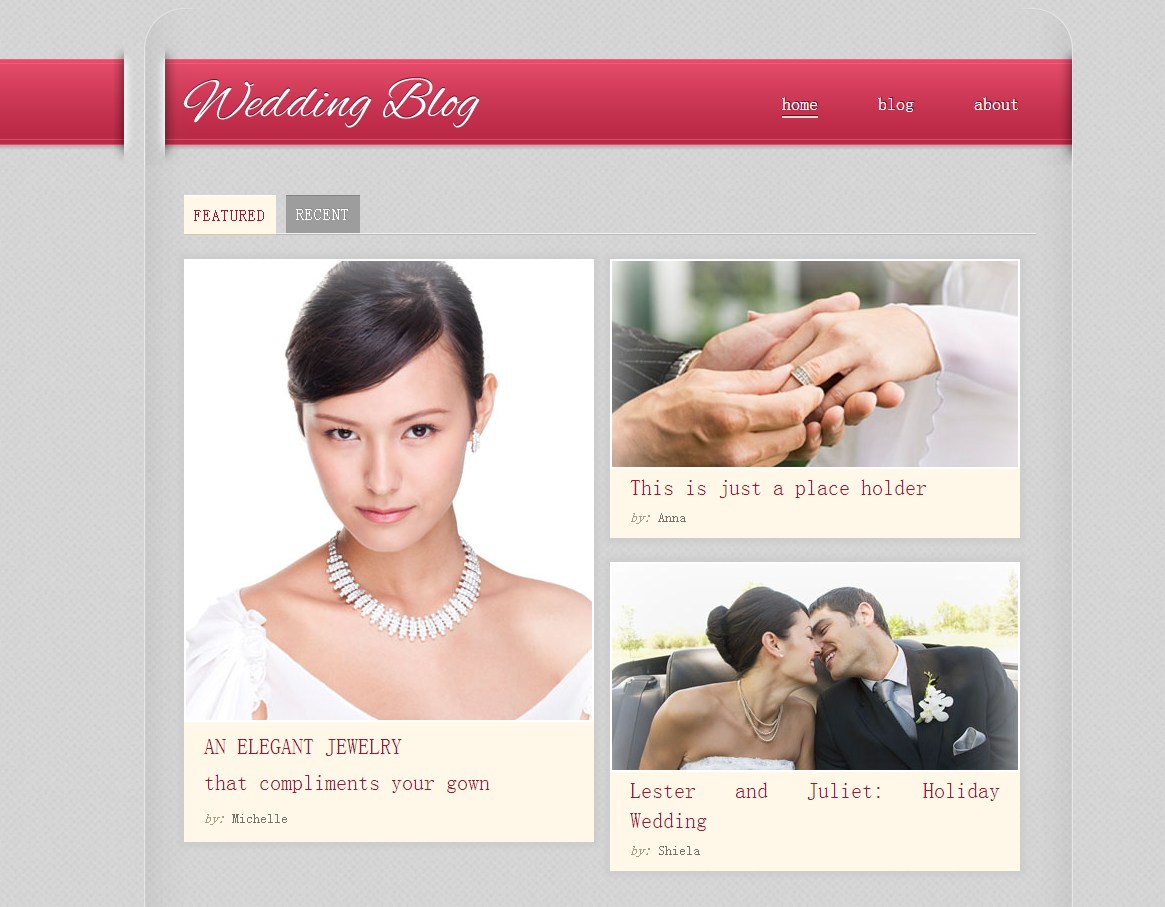 婚礼博客网站模板网站模板