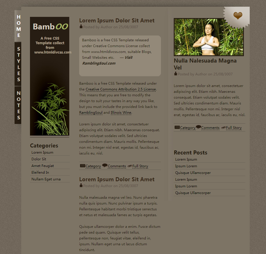 竹子网站模板